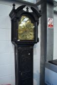 A period oak cased long cased clock , heavily carved case depicting George and Dragon, with 8 day