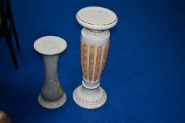 Two modern ceramic jardiniere stands