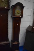 A traditional oak cased, short cased clock, height approx 170cm