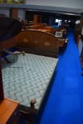 An early 20th Century Queen Anne style walnut bedframe, with rails and base, with approx 204cm