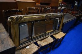 A gilt frame over mantel mirror (af) mirrors loose and damaged