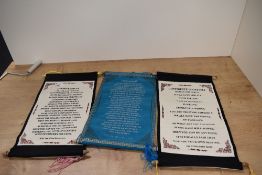 Three motivational canvas banners, of Buddhist interest, as new.