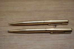 A Parker 65 Consort Insignia converter fill fountain pen, propelling pencil and ballpoint pen set in