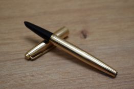 A Parker 65 consort aero fill fountain pen in rolled gold