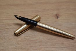 Two Parker 61 Consort capillary fill fountain pens in rolled gold