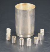 A Queen Elizabeth II silver beaker, of planished cylindrical form with short circular foot, marks