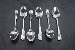 A set of six George V silver coffee spoons, Hanoverian pattern variant, marks for Sheffield 1931,
