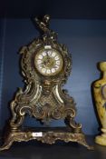 A 20th Century German gilt metal mantel clock, of French style, with two train movement and