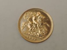 A 1982 Queen Elizabeth II Gold Half Sovereign, Royal Mint
