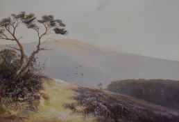 Reginald Sherrin (1891-1971), oil painting, A moorland landscape with hill beyond, signed to the