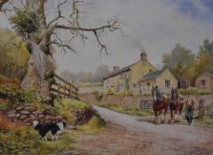 After Anthony Forster (b.1941, British), coloured prints, Two depictions of agricultural scenes,