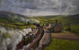 *Railway Interest - John Austin (20th Century, British), Fellow of Guild of Railway Artists, oil