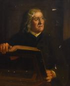 19th Century British School, oil on canvas, A portrait of an elderly clergyman or a quaker,