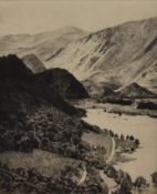 *Lake District Interest - Donald Crawford (20th Century, British), drypoint etching, 'Gate Crag,