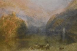A collection of assorted original artwork and prints, to include an engraving of Durham, after