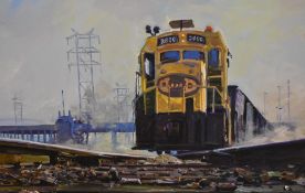 Bob Dylan (b.1941, American), giclee print, 'Industrial Train', of railway interest, autopen