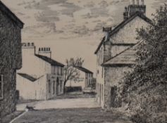 Alfred Wainwright (1907-1991), pen and ink, 'Main Street, Preesall', Lancashire, signed to the lower