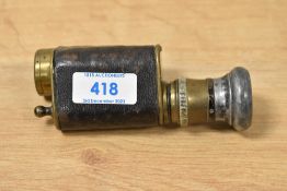 A Mons. Pris, Paris No1 Mk1 Extra Lumineuse X7 'Huft' monocular in brass No4343 with Military