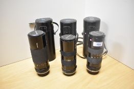 Three Tamron lenses. Two Zoom Macro 1:4,5 85-210mm and 1:5,6 300mm