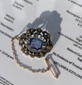 A 19th century estimated 6.21ct natural Sri Lanka (Ceylon) sapphire brooch / pendant