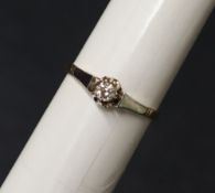 A solitaire diamond ring the round old cut diamond approximately 0.