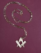 A 9ct gold pendant in the form of a large masonic square and compass,