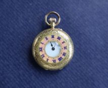 An 18ct yellow gold half hunter fob watch,