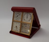 An Angelus, Foursome leather and gilt brass desk compendium,