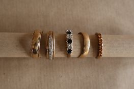 Two 9ct yellow gold wedding bands,