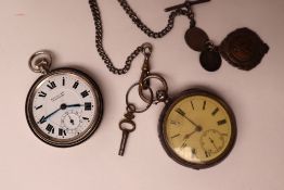 A late Victorian silver open faced pocket watch,