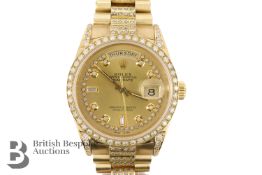 Rolex 18ct Oyster Perpetual Day-Date 36 Chronometer Wrist Watch