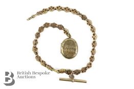 9ct Gold Fancy Fob Chain and Pendant