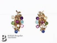 Pair of 9ct Gold and Semi Precious Stone Earrings