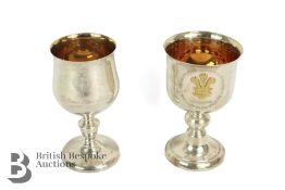 Two Silver Commemorative Goblets