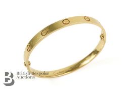 Cartier 18ct Yellow Gold 'Love' Bracelet