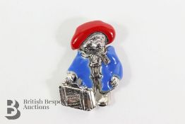 Silver and Enamel Paddington Bear Pendant Brooch