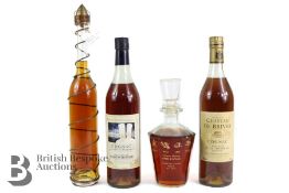 Three Bottles of French Cognac