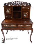 Chinese Hardwood Mother of Pearl Inlaid Writing Desk