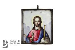 18th Century Hand Painted Enamel Pendant