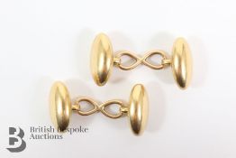 Gentleman's Vintage 14ct Gold Coffee Bean Cufflinks