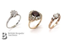 Platinum and White Spinel Solitaire Ring