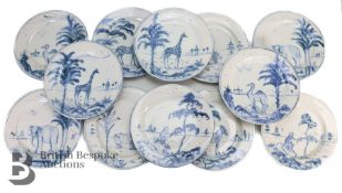 Twelve Isis Ceramics Hand Painted Plates