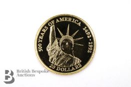 1995 Cook Islands 20 Dollars Gold Coin