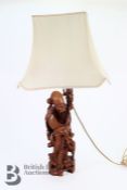 Chinese Root Carving Lamp Base