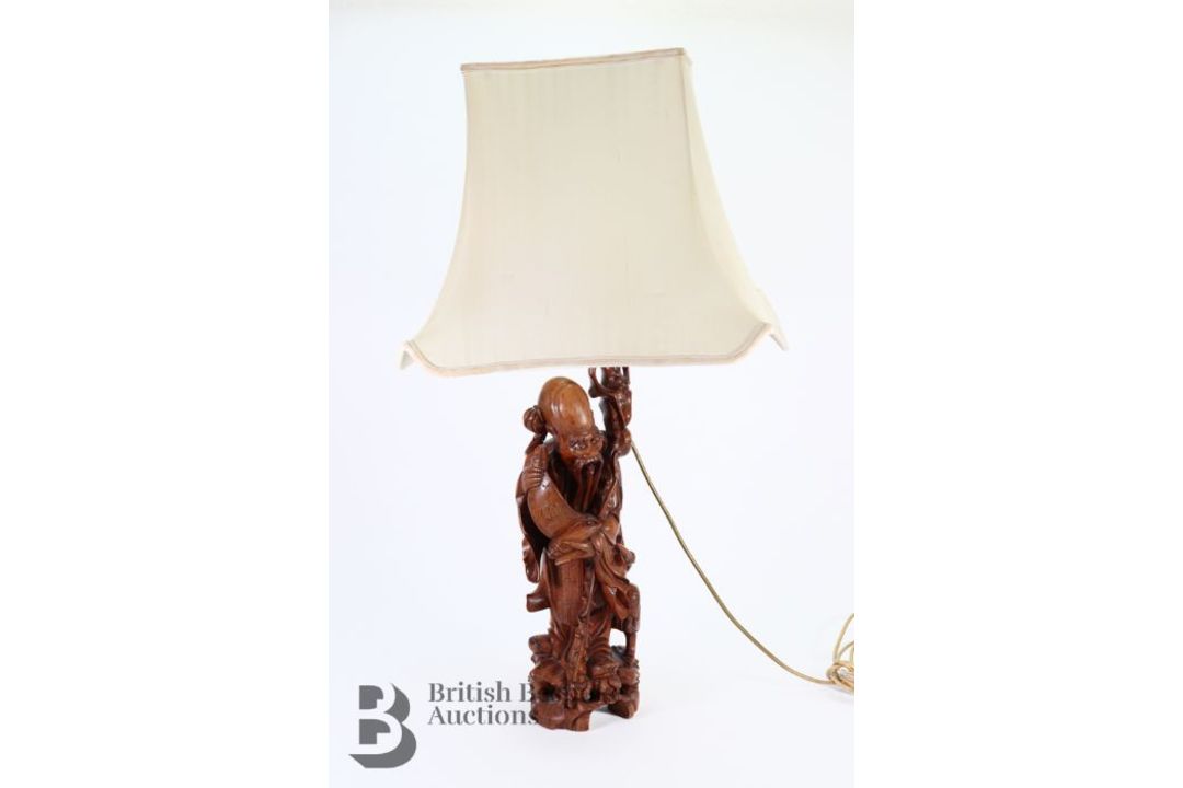 Chinese Root Carving Lamp Base - Image 1 of 5