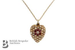 Diamond, Ruby and Pearl Pendant