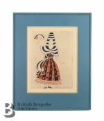 Pablo Picasso (1881-1973) Costume Design for The Lady in Leonide Massine's Le Tricorne 1919