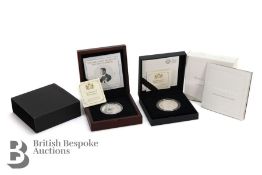 Two Silver £5 Boxed Silver Coins