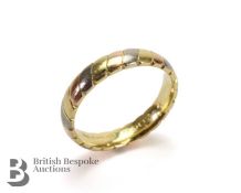 18ct Tri-Gold Wedding Band