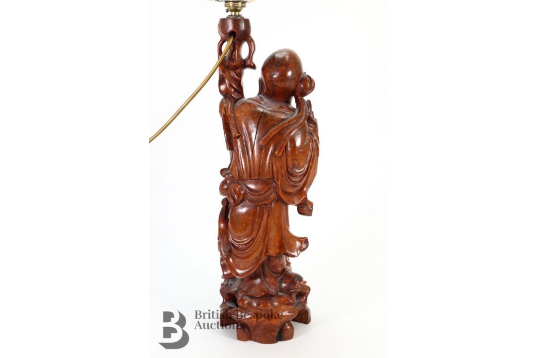 Chinese Root Carving Lamp Base - Image 5 of 5